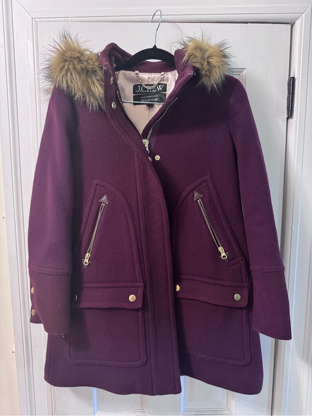 J CREW PETITE CHATEAU PARKA IN ITALIAN STADIUM-CLOTH WOOL - 4P